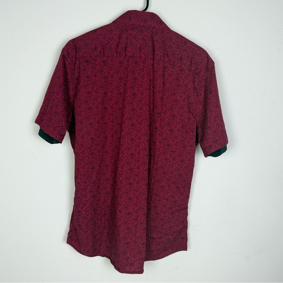 Consequence Men’s Red Casual Button Down Shirt with Relaxed Fit Size L - Picture 4 of 9